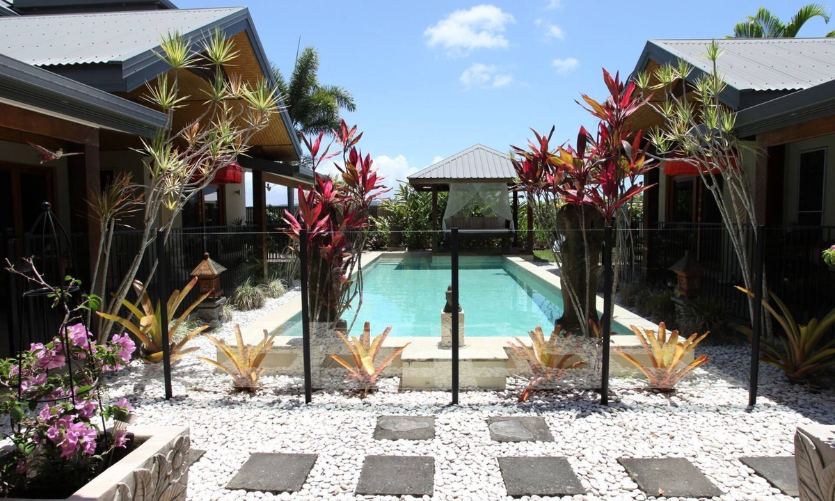 Newell Bed & Breakfast | Beachside Bali inspired tropical retreat with large heated Saltwater pool.