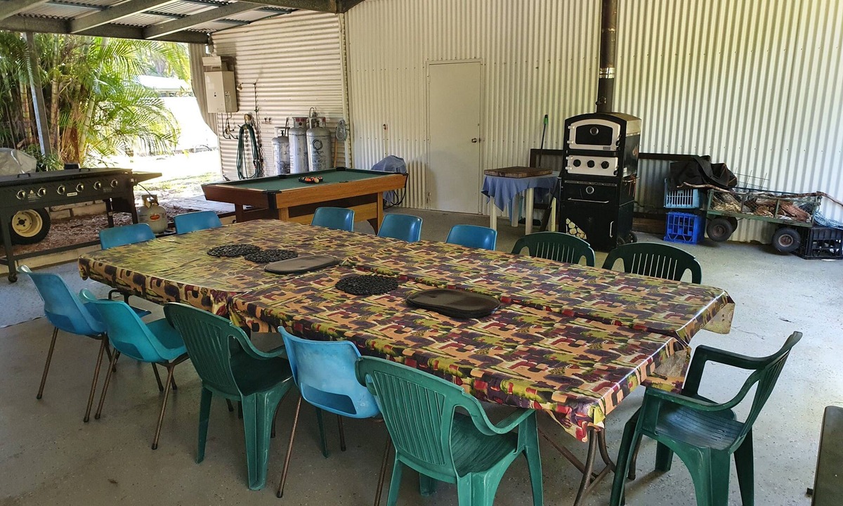 Orchid Beach House | Blue Horizon Orchid Beach Fraser Island open plan living with large BBQ area