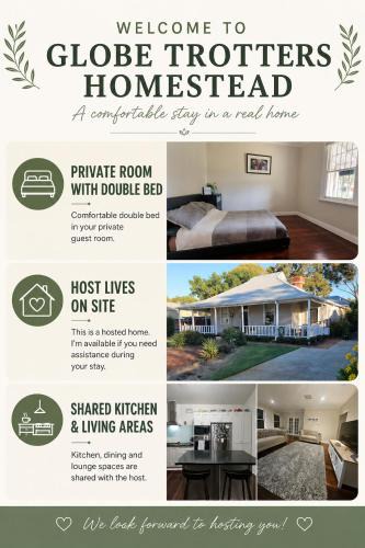 Gosnells House | Globe Trotters Homestay - room in shared private residence