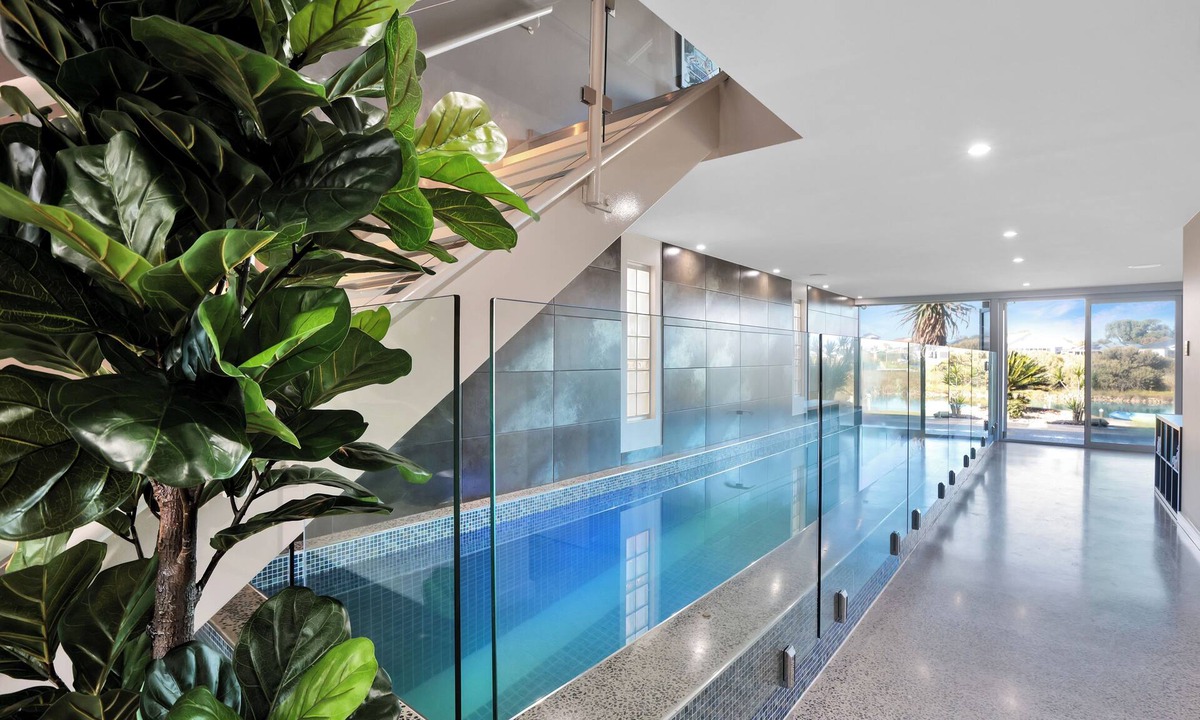 Nangkita House | Modern waterfront retreat, with indoor heated pool and games room.