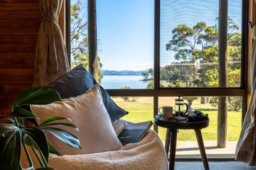 Lunawanna House | Waterfront Cabin Retreat - Sea Views with Breakfast Hamper & Local Produce