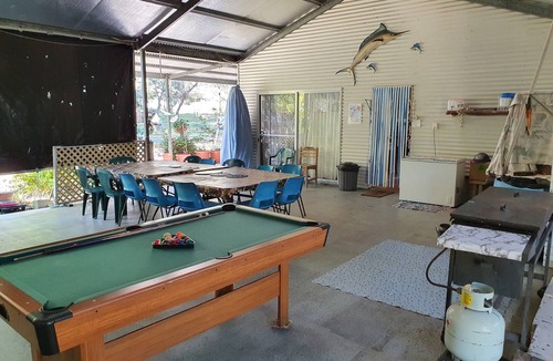 Orchid Beach House | Blue Horizon Orchid Beach Fraser Island open plan living with large BBQ area