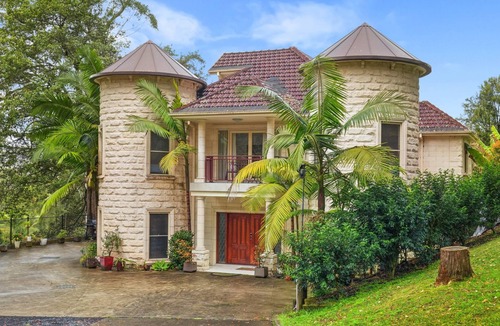 Central Coast House | Coastal Castle with Piano, Movie Room and Library