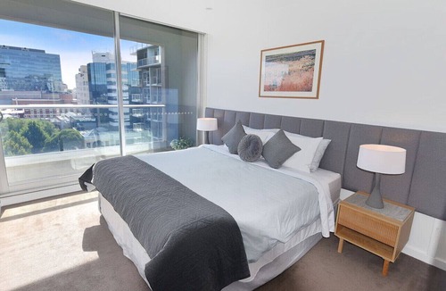 Adelaide Central Business District Apartment | Luxury Overlooking Hindmarsh Sq with Pool & Gym