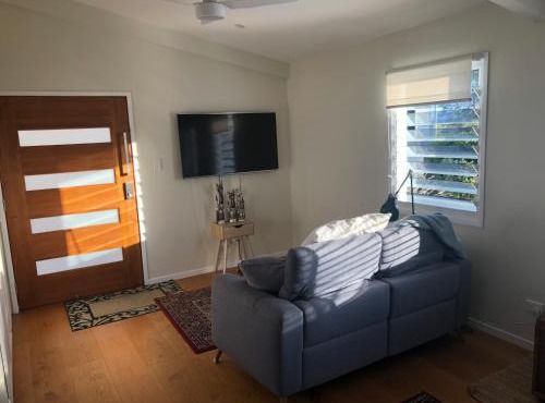 Enjoy own space with a Queen bed, & great views from the deck